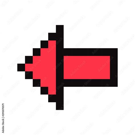 Red arrow. Pixel art. Retro game style Stock Vector | Adobe Stock