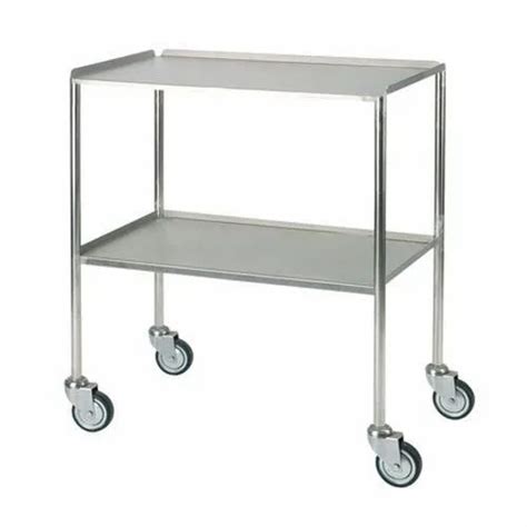 White Steel Stainless Steel Ss Hospital Dressing Trolley At Rs