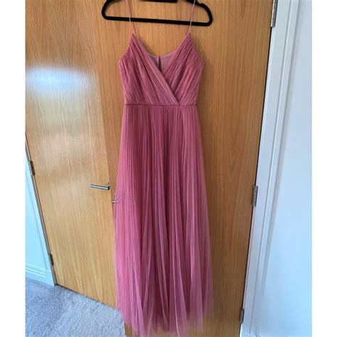 Asos Design Bridesmaid Cami Pleated Tulle Maxi Dress Depop