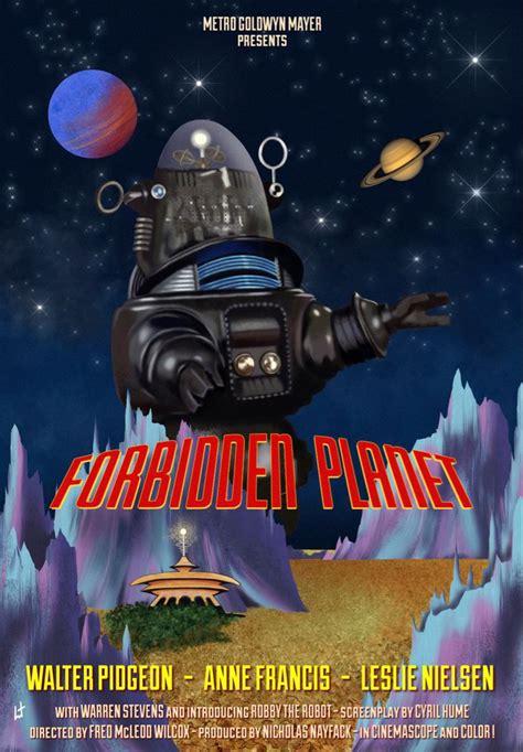 Forbidden Planet 1956 Version 3 With Robby The Robot And Morbiuss Home