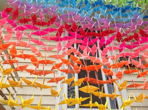 1000 Ombre Colourful Paper Cranes On String Origami Cranes Etsy