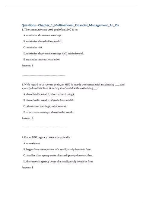Jeff Madura International Finance Managment Test Bank 2