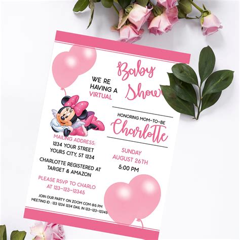 Baby Minnie Mouse Invitations Baby Shower