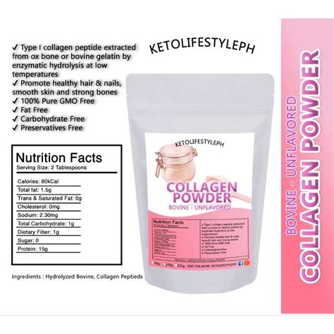 Collagen Powder Unflavoredbovineketo And Low Carb Approved Shopee