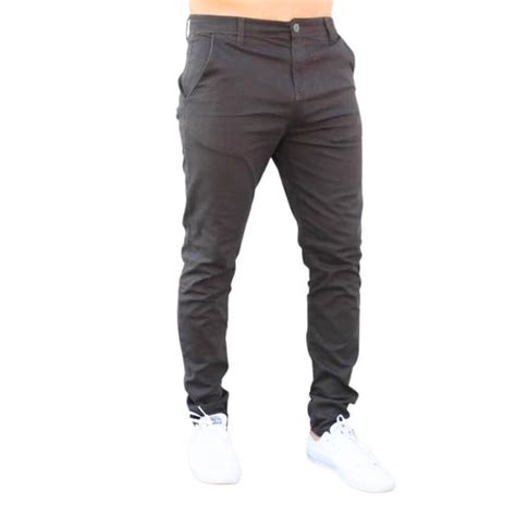 Calça Masculina Esporte Fino Sarja Elastano Slim Bolso Faca LSA MODA