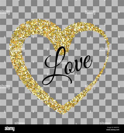 Golden Heart Shape Vector Valentines Day Stock Vector Image Art Alamy