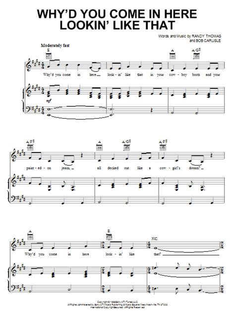 Why D You Come In Here Lookin Like That By Dolly Parton Sheet Music