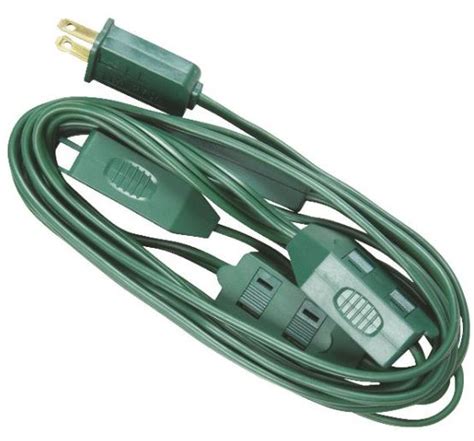 15' Christmas Tree Light Extension Power Cord - (3) 3-outlet Taps ...