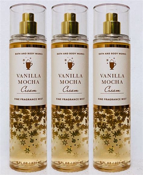 3 Bath Body Works VANILLA MOCHA CREAM Fine Fragrance Mist Body Spray