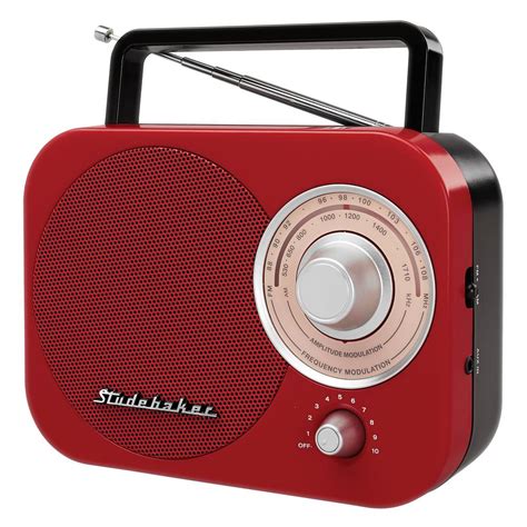 Studebaker Portable AM FM Radio In Red SB2000RB The Home Depot