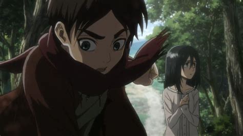 eren  mikasa screencap attack  titan eren  mikasa eremika