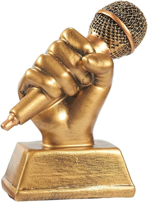 Juvale Golden Microphone Trophy Small Resin Best Singing