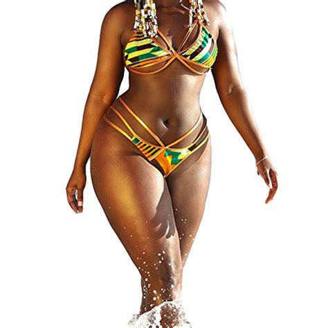 Buy Cross Womens Halter Sexy African Metallic Bikini Set Golden