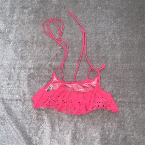 VICTORIAS SECRET PINK BIKINI TOP IN BLUE AND PINK Depop