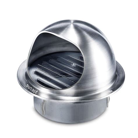 Wall Mountable Metal Round Bull Nose Vent With Louvres Built In Fly