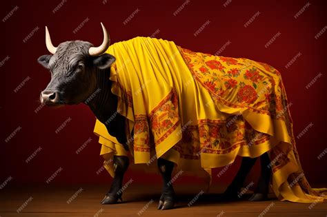 Premium AI Image | Bull fighter Bull in royal authentic costumes