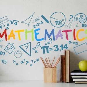 Math Wall Decal, Mathematics Vinyl Wall Art for School ,math Classroom Decor-mathematical ...