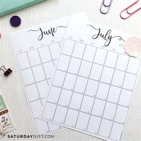 Aesthetic Printable Vertical Calendar 2024 By Saturday Gift Vertical