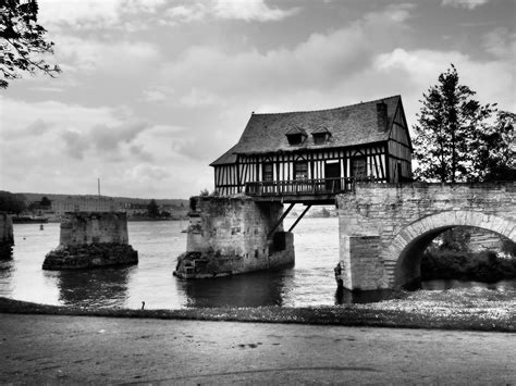 Old bridge And Mill over river Seine, Vernon France ( - Alan Barclay
