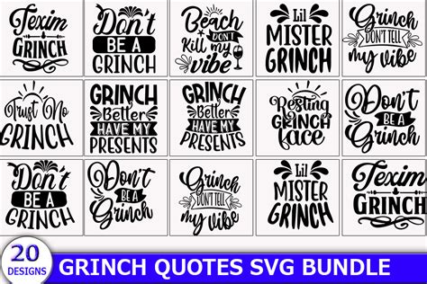 GRINCH Quotes Designs Bundle Graphic by Sumon Studio · Creative Fabrica