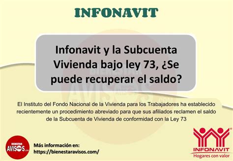 Infonavit Y La Subcuenta Vivienda Bajo Ley 73 Se Puede Recuperar El