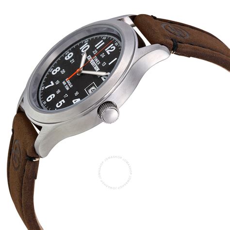 Timex Expedition Metal Field Black Dial Brown Leather Strap Men S Watch T49954 Timex Watches