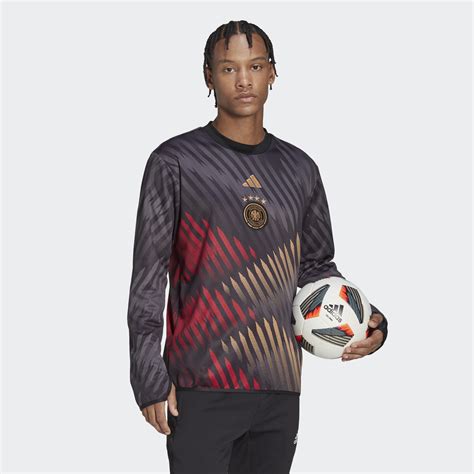 Germany Adidas Pre Match Warm Top Black Grey Six Team