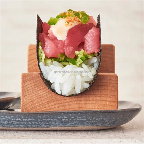 Wooden Temaki Hand Rolled Sushi Holder Cuisine Sushi Taco Stand