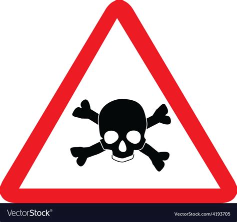 Toxic sign with skull Royalty Free Vector Image