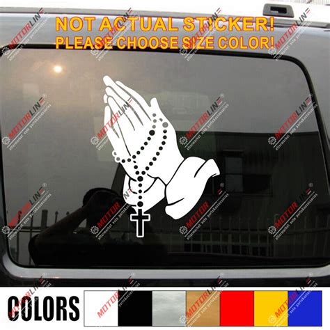 Praying Hands Rosary Beads Decal Sticker Car Vinyl Catholic Christian Pick Size Ebay