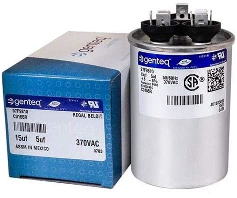 HC98JA016 15 5 Uf MFD 370 Volt VAC Payne Round Dual Run Capacitor