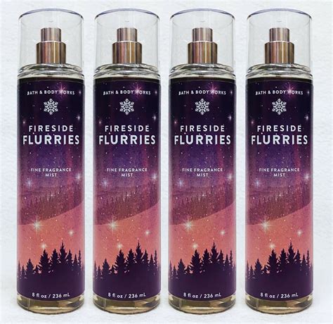 4 Bath And Body Works Fireside Flurries Fine Fragrance Mist Body Spray 8