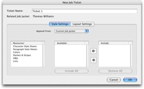 Creating a Job Ticket template: Basic mode | QuarkXpress