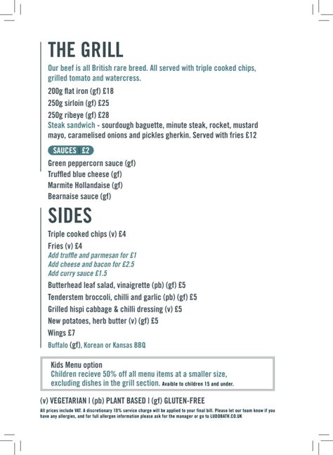 Menu 2024 - Ludo Sports Bar & Kitchen in Bath | TheFork