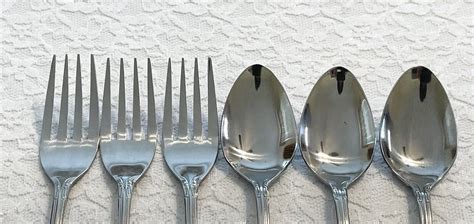 6 Pc Lot Imperial Fleurette Stainless 3 Salad Forks And 3 Teaspoons