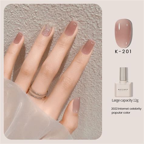 MAYCHAO 12ml Square Bottle Jelly Gel Nail Polish Pudding Polish Top Co