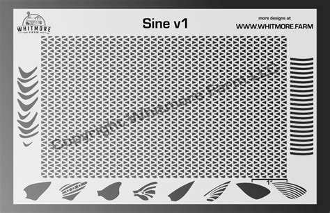 Sine v1 Mesh Fishing Lure Airbrush Stencil - Whitmore Farm