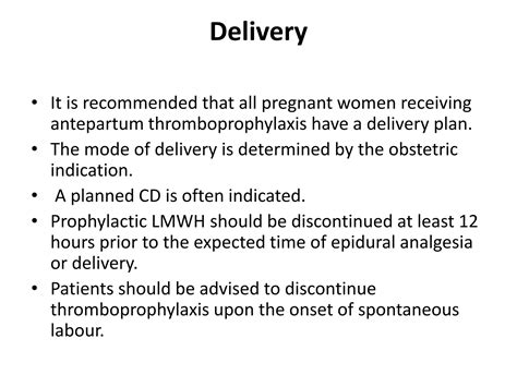 Thromboprophylaxis Of Venous Thromboembolism Vte In Obstetrics And Gynaecology Ppt