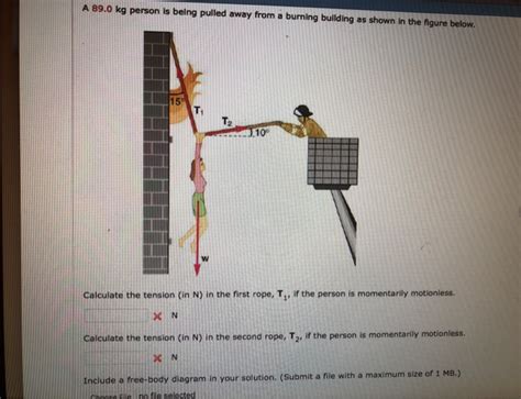 Solved A 89 0 Kg Person Is Being Pulled Away From A Burning Chegg