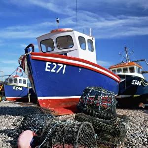 Fishing Boats On The Shingle Beach At Beer East Devon