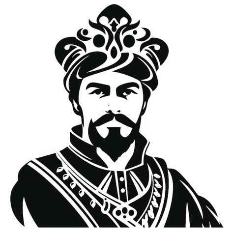 Imprimible en blanco y negro Svg dibujos animados Maharaja Príncipe