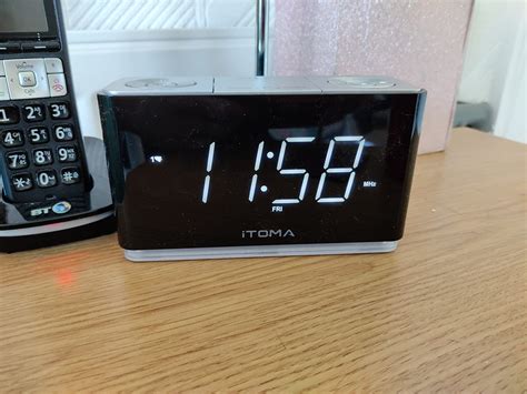 ITOMA Alarm Clock Radio With Bluetooth Dual Alarm Dimmable LED