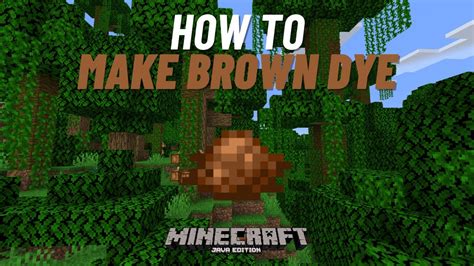 How To Make Brown Dye Minecraft 1 20 Java YouTube