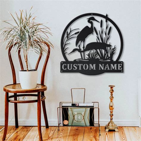 Custom Herons Bird Metal Sign Art Custom Herons Bird Metal Etsy