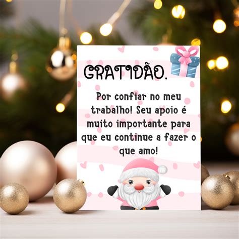 50 Cartões de Agradecimento Cliente Natal Personalizado Escorrega o Preço