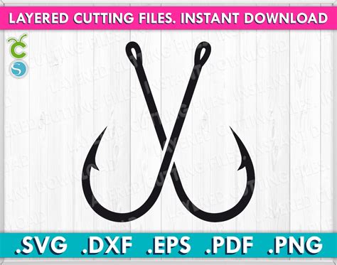 Crossed Fishing Hooks Svg Hooks Svg Fishing Svg Fish Svg Fishing