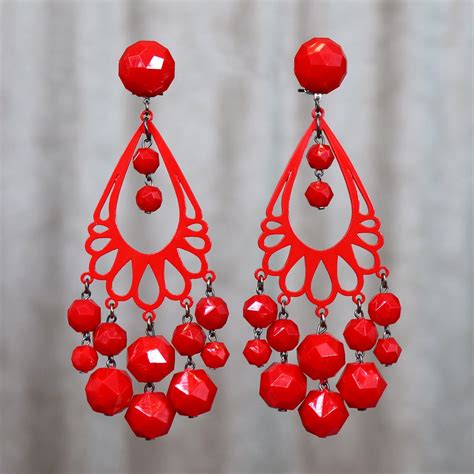 Large Dangle Earrings Flamenco Dance Made In Spain