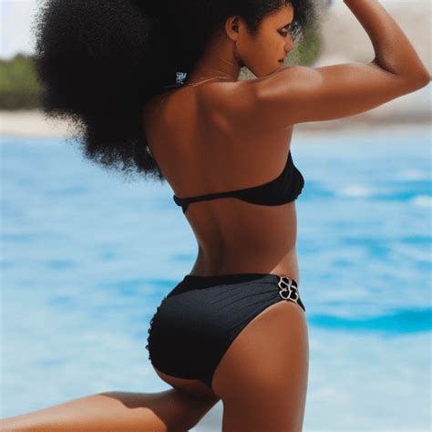 Mujer Negra En Bikini Con Afro Updo Creative Fabrica