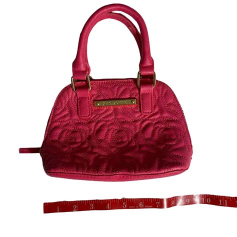 Betsey Johnson Quilted Rose Faux Leather Small Hot Pi Gem