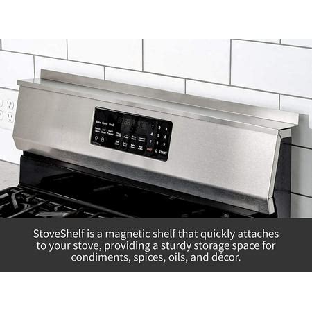 StoveShelf Magnetic Shelf for Kitchen Stove Organization, Stainless Steel, 30" Length - Zero ...